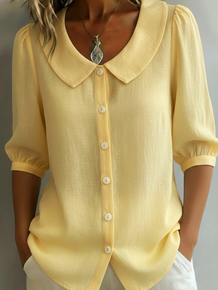 📦📦LAST DAY SAVE 49% ⏰ Retro Peter Pan Collar Button-up Cotton Shirt