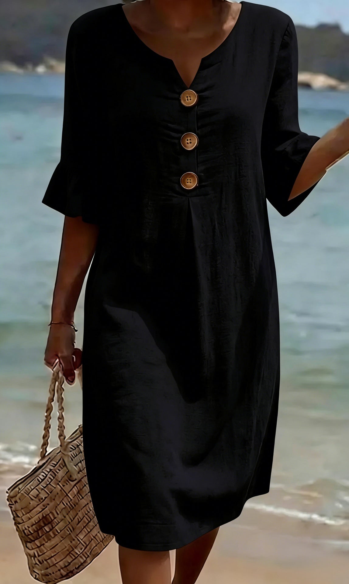 📦📦LAST DAY SAVE 49% ⏰Summer women's cotton linen loose button dress