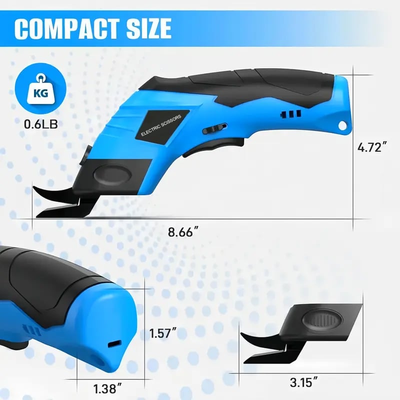 Cordless Electric Scissors ✂️ Dual Alloy Blades 💪 All-Round Cutter for Boxes/Fabrics/Carpets 📦