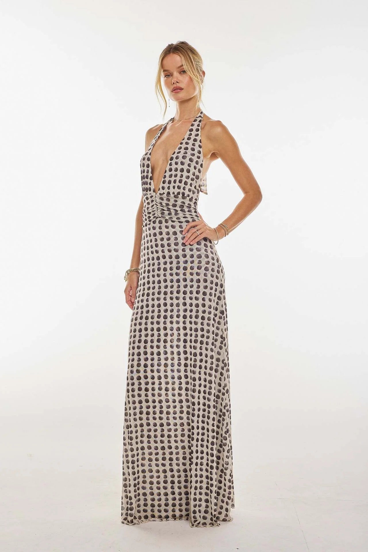 📦📦LAST DAY SAVE 49% ⏰Camoni Polka Dot Diary Maxi Dress