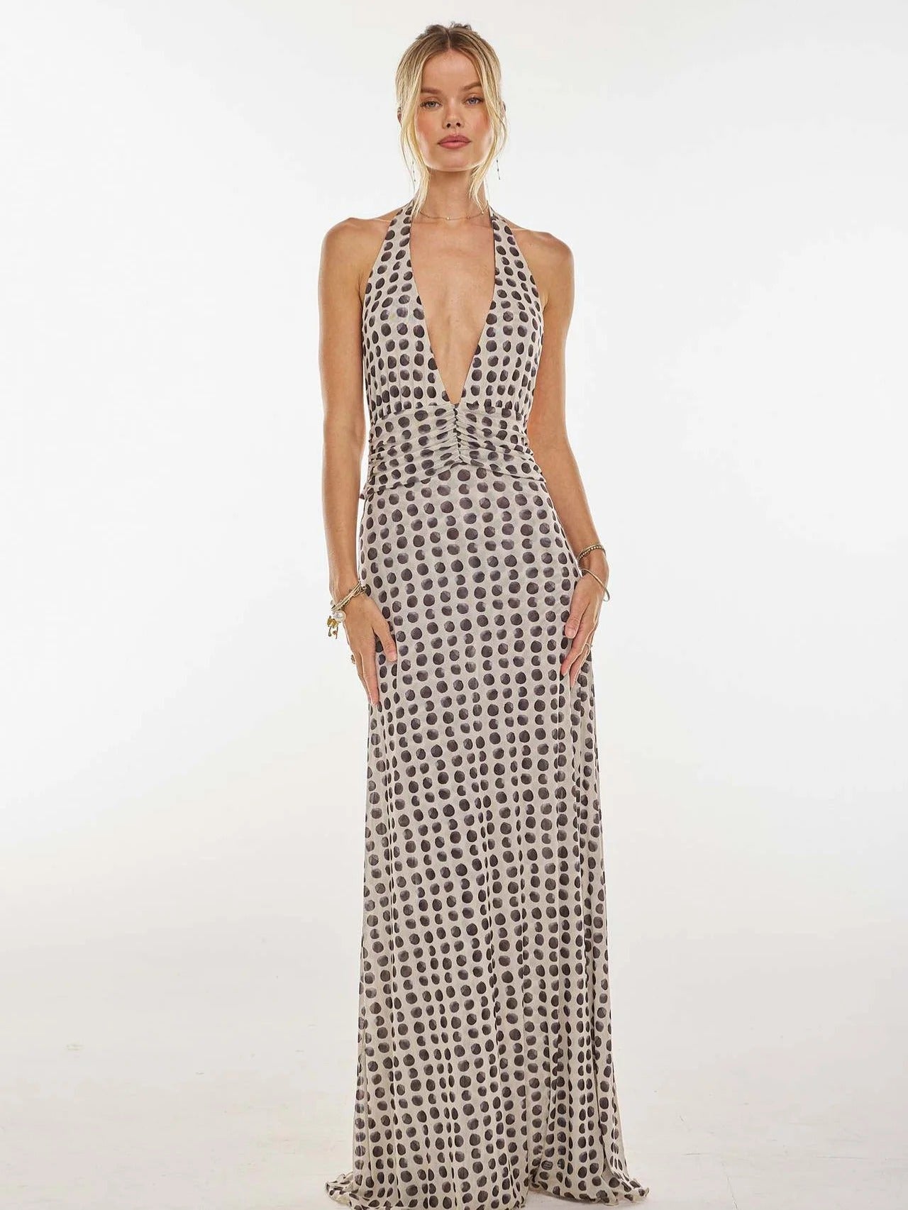 📦📦LAST DAY SAVE 49% ⏰Camoni Polka Dot Diary Maxi Dress