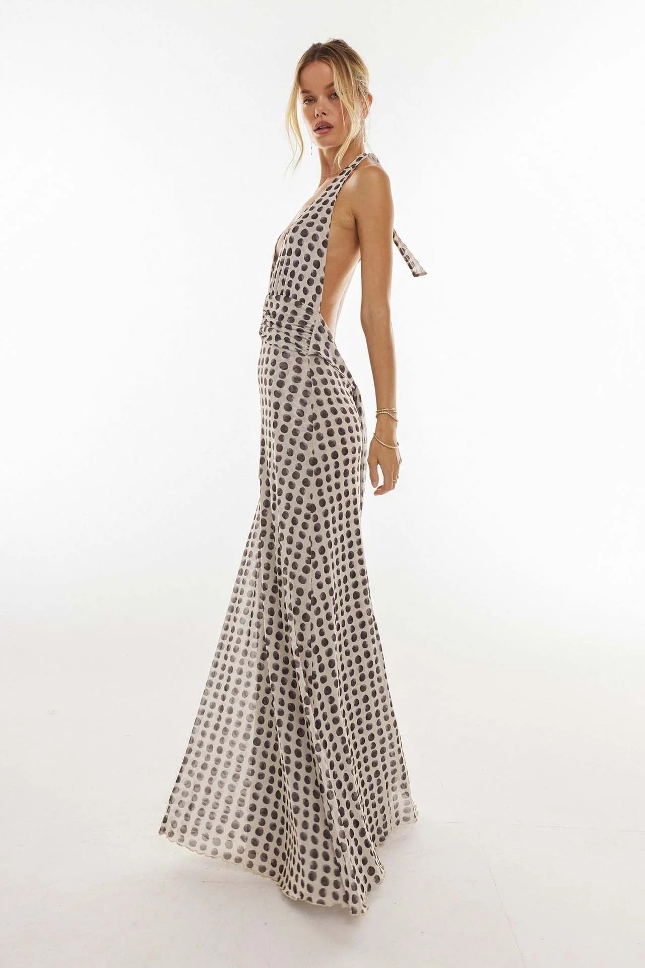 📦📦LAST DAY SAVE 49% ⏰Camoni Polka Dot Diary Maxi Dress