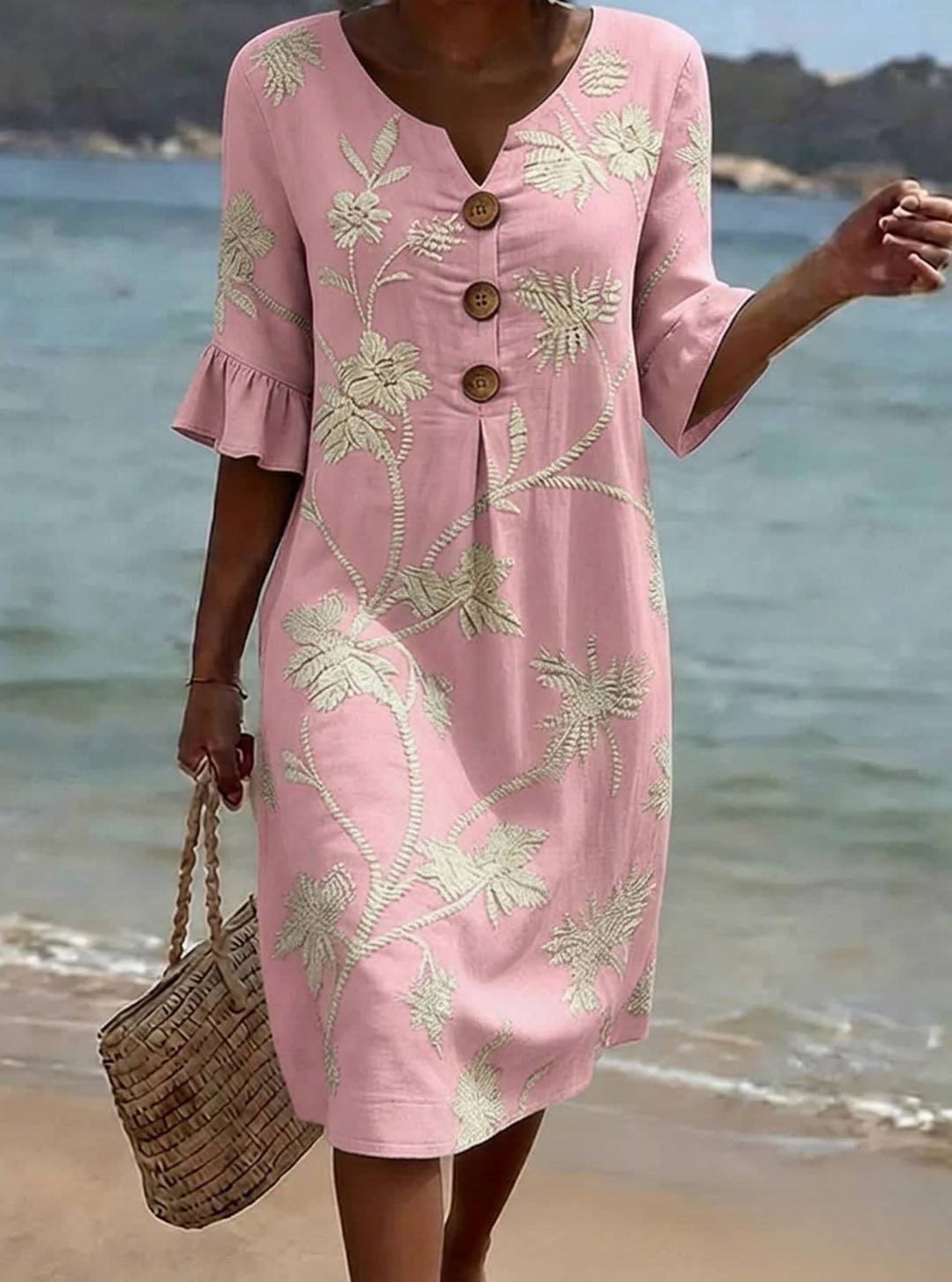 📦📦LAST DAY SAVE 49% ⏰Women's Floral Print Casual Cotton-Linen Dress