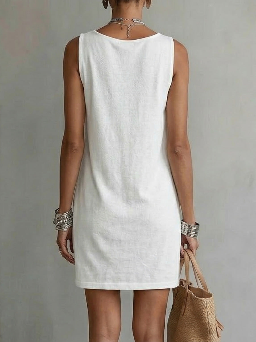 📦📦LAST DAY SAVE 49% ⏰Draped-neck Sleeveless Cotton Dress