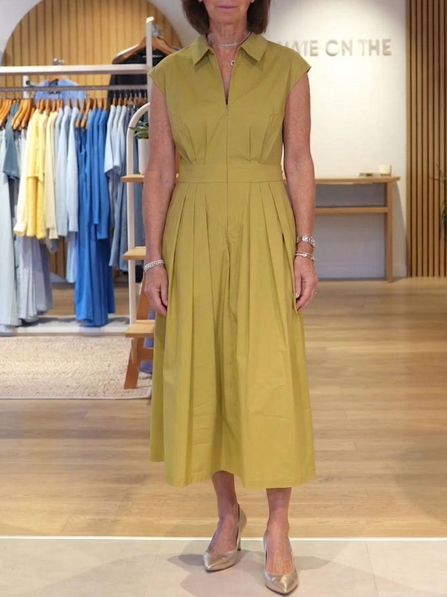 📦📦LAST DAY SAVE 49% ⏰Women's Solid-color Shirt-collar Sleeveless Loose-fit Casual Cotton Dress