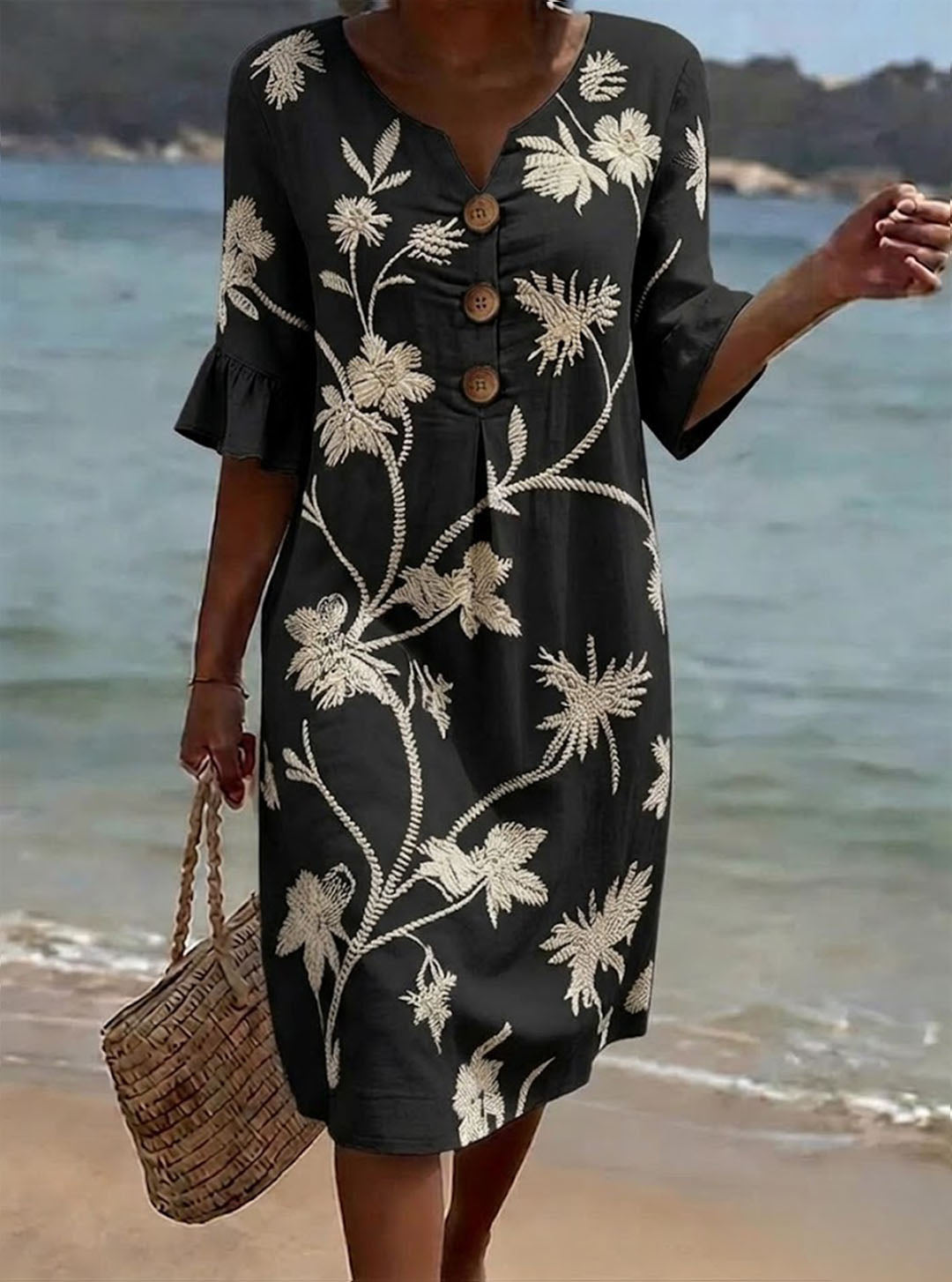 📦📦LAST DAY SAVE 49% ⏰Women's Floral Print Casual Cotton-Linen Dress